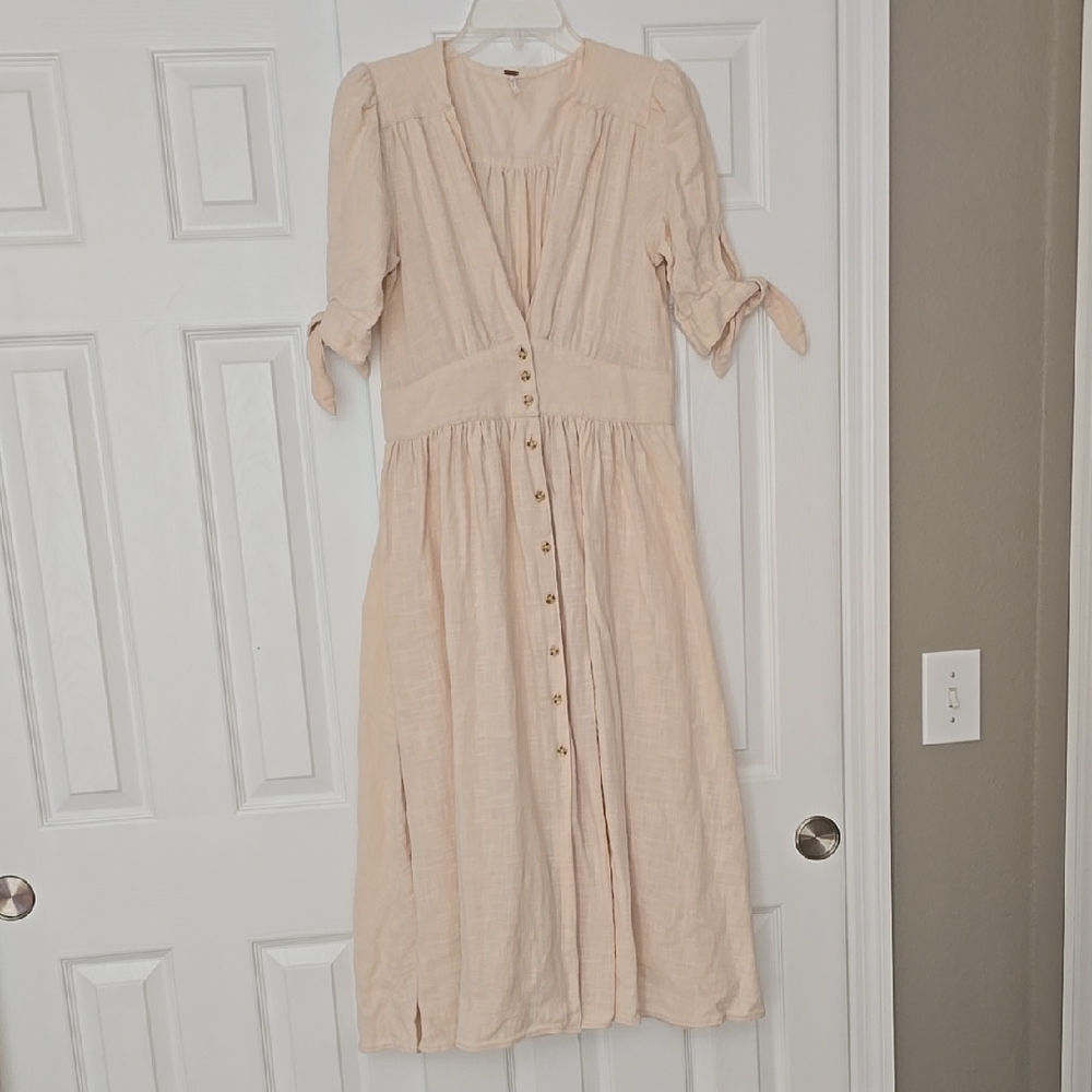 Free People Cream Midi Dress
